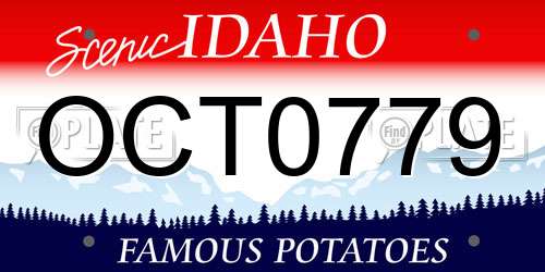OCT0779 Idaho License Plate
