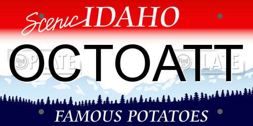 OCTOATT Idaho License Plate