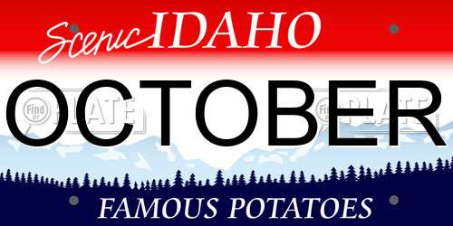 OCTOBER Idaho License Plate