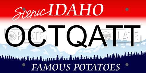OCTQATT Idaho License Plate