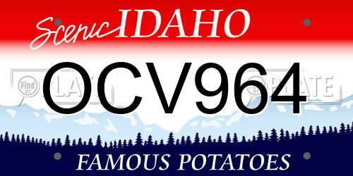 OCV964 Idaho License Plate