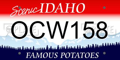 OCW158 Idaho License Plate