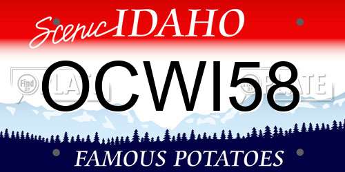 OCWI58 Idaho License Plate