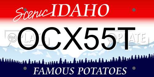 OCX55T Idaho License Plate