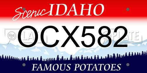 OCX582 Idaho License Plate