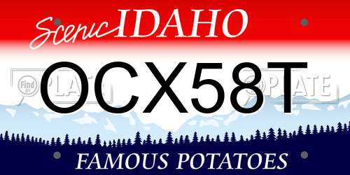 OCX58T Idaho License Plate