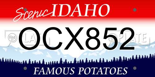 OCX852 Idaho License Plate