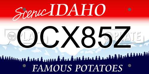 OCX85Z Idaho License Plate