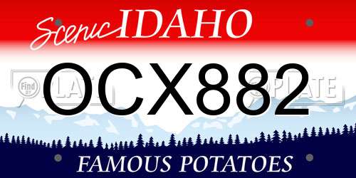 OCX882 Idaho License Plate