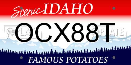 OCX88T Idaho License Plate