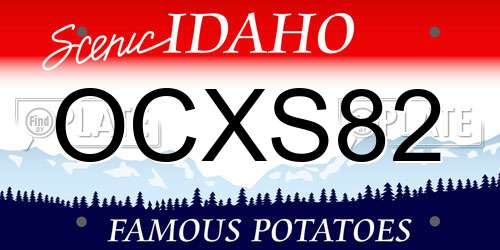OCXS82 Idaho License Plate