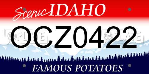 OCZ0422 Idaho License Plate