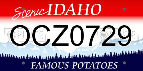 OCZ0729 Idaho License Plate