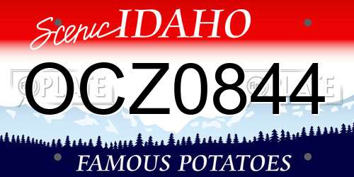 OCZ0844 Idaho License Plate