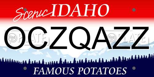 OCZQAZZ Idaho License Plate