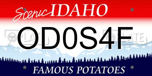 OD0S4F Idaho License Plate