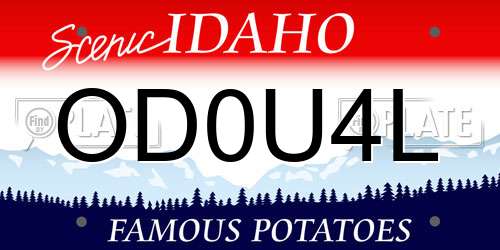 OD0U4L Idaho License Plate