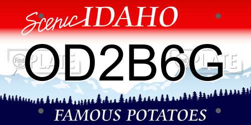 OD2B6G Idaho License Plate