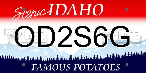 OD2S6G Idaho License Plate
