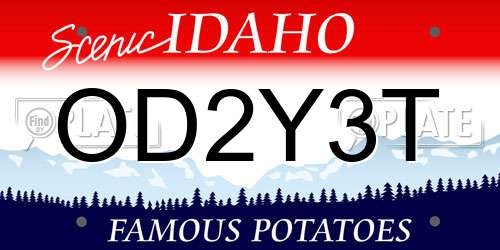 OD2Y3T Idaho License Plate