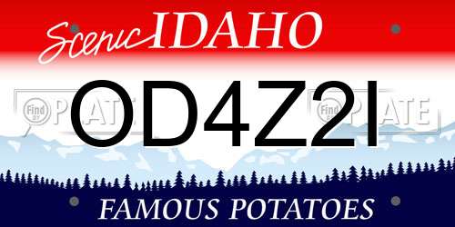 OD4Z2I Idaho License Plate