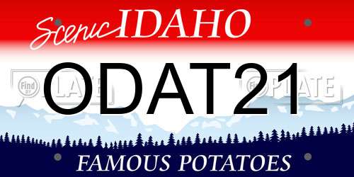 ODAT21 Idaho License Plate