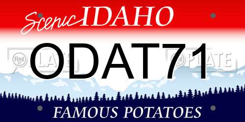 ODAT71 Idaho License Plate