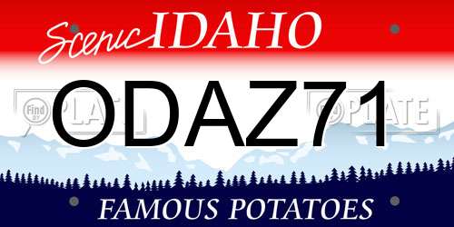 ODAZ71 Idaho License Plate