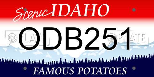 ODB251 Idaho License Plate