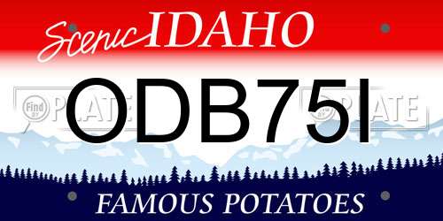 ODB75I Idaho License Plate