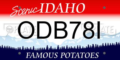 ODB78I Idaho License Plate