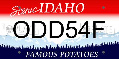ODD54F Idaho License Plate