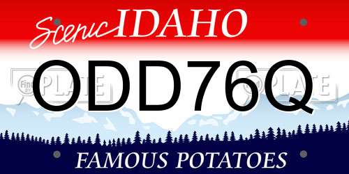 ODD76Q Idaho License Plate