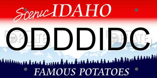 ODDDIDC Idaho License Plate