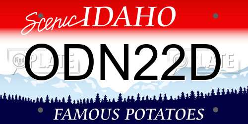 ODN22D Idaho License Plate