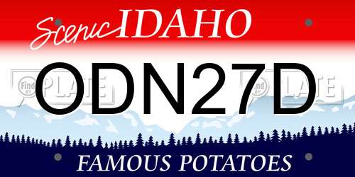 ODN27D Idaho License Plate