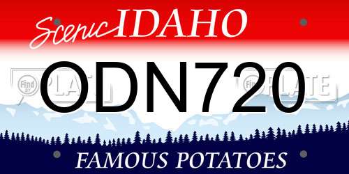 ODN720 Idaho License Plate