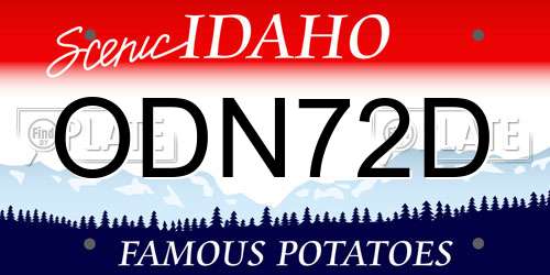 ODN72D Idaho License Plate