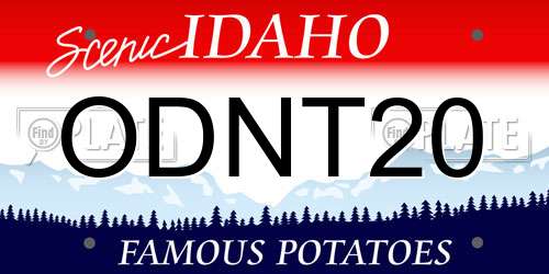ODNT20 Idaho License Plate