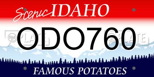 ODO760 Idaho License Plate