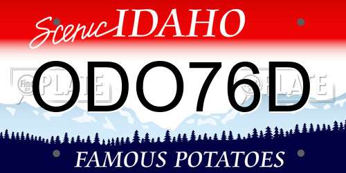 ODO76D Idaho License Plate