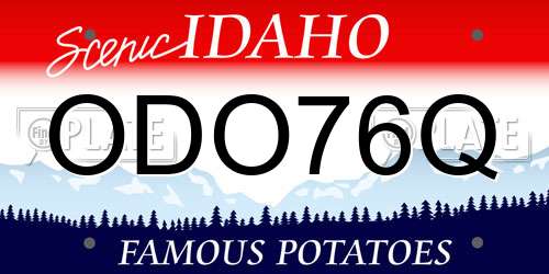 ODO76Q Idaho License Plate