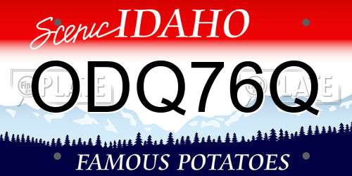 ODQ76Q Idaho License Plate