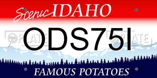 ODS75I Idaho License Plate
