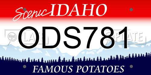 ODS781 Idaho License Plate