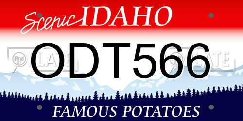 ODT566 Idaho License Plate