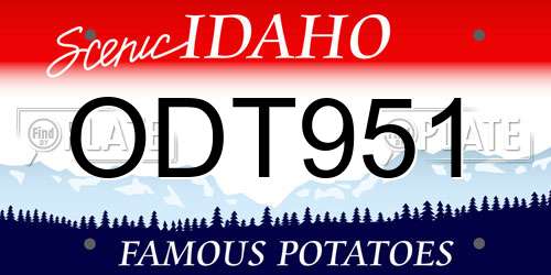 ODT951 Idaho License Plate