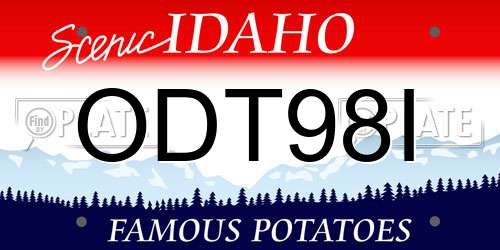ODT98I Idaho License Plate
