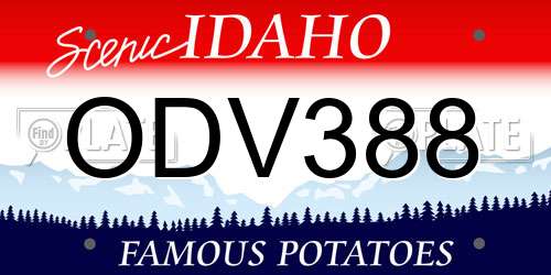 ODV388 Idaho License Plate