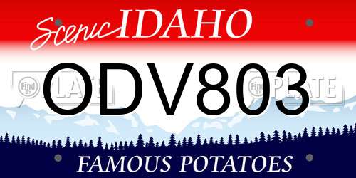 ODV803 Idaho License Plate